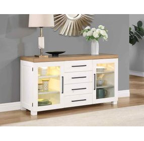 Magnolia White 2 Glass Door Server