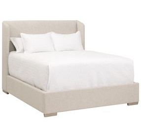 Stewart Beige Queen Upholstered Low Profile Bed
