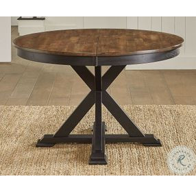 Stormy Ridge Chickory Black Extendable Oval Dining Room Set