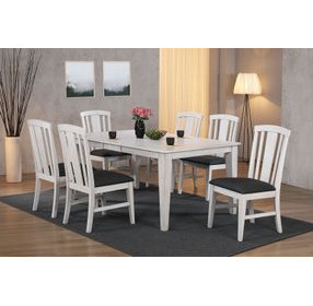 Summer Winds II White and Gray 78" Rectangular Extendable Leg Dining Table