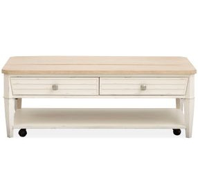 Echo Isles Sea Pearl and Driftwood Rectangular Lift Top Occassional Table Set