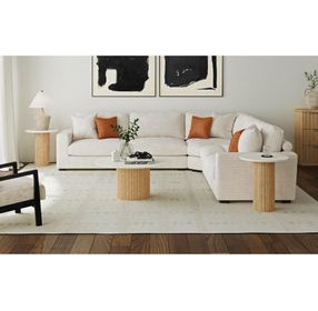 Sutton White and Natural Round End Table
