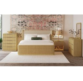Sutton Brown and Gray King Upholstered Panel Bed