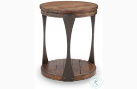 Montgomery Bourbon and Aged Iron Round End Table