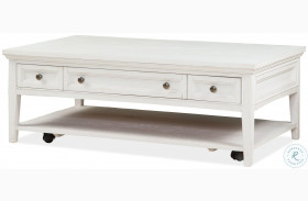 Heron Cove Chalk White Rectangle Castered Cocktail Table