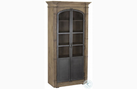 Modern Authentics Metal Door Light Oak Display Cabinet