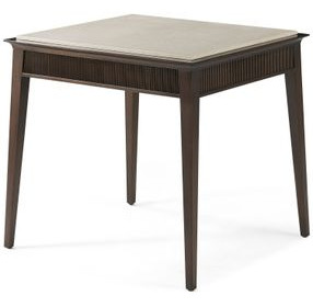 Lido Bistre and Cream Rectangular Marble Top Side Table