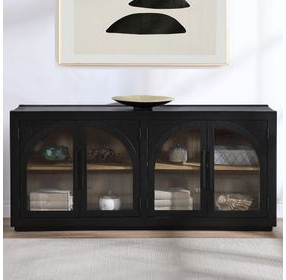 Magnolia Black 4 Glass Door Server