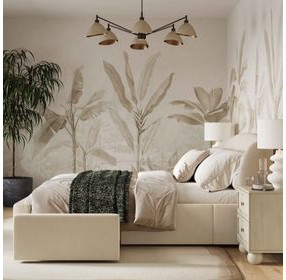 Corey Cream Performance Fabric Queen Upholstered Storage Panel Bed