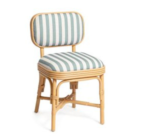Dorine Mint Green and White Performance Fabric Upholstered Dining Chair