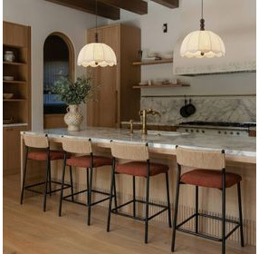 Celine Maroon Performance Fabric Upholstered Bar Stool