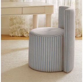 Alyssa Blue and White Performance Fabric Upholstered Desk Chair