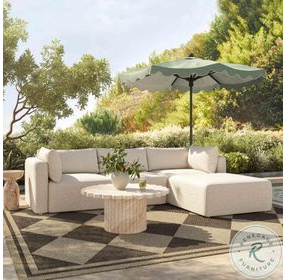Hangover Cream Square Outdoor Ottoman