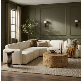 Lyra Natural and White Round Side Table