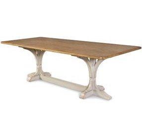 Tara Shaw Tuscan Oak and Aged White 96" Rectangular Lucca I Dining Table