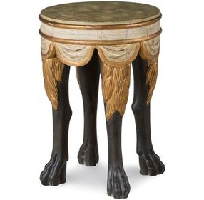 Tara Shaw Aged Ivory and Distressed Gold Round Sainte Rome Accent Table