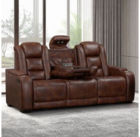 Chester Brown Reclining Living Room Set with USB Charging and LED