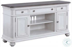 West Chester Light Gray Oak and Distressed White 64" TV Cart