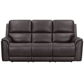 Easton Steamboat Brown Leather Zero Gravity Power Reclining Living Room Set with USB Charging