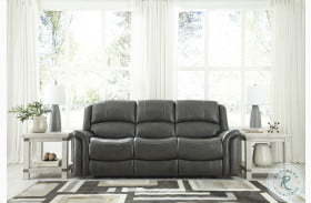 Gaspar Gray Power Reclining Sofa With Adjustable Headrest