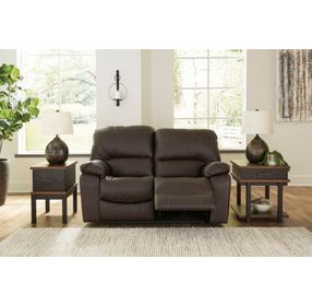 Leesworth Dark Brown 65" Power Reclining Loveseat