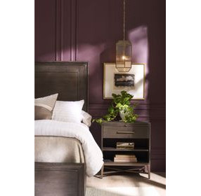 Montclair Embossed Cocoa 1 Drawer Nightstand with USB Charging