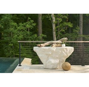Oasis White Concrete Free Form Cliffside Outdoor Console Table
