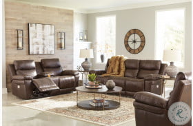 Edmar Chocolate Power Reclining Living Room Set With Adjustable Headrest