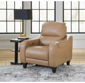 Mosswell Toffee Leather Zero Gravity Power Recliner