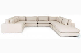 Bloor Essence Natural 8 Piece Sectional With Ottoman