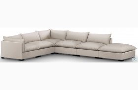 Westwood Bennett Espresso And Moon 5 Piece Sectional With Ottoman