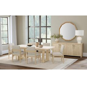 Trifecta Driftwood Cerused Oak 87" Rectangular Stone Top Dining Table