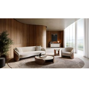Fleur Ivory and Porcini Upholstered Lounge Chair