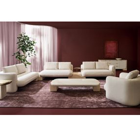 Overlap Latte and Travertine Rectangular Cocktail Table