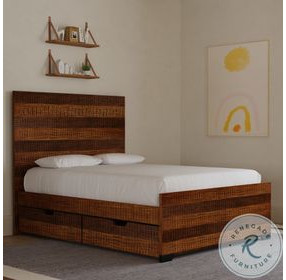 Urban Rustic Brushed Wheat Full Bed with Storage