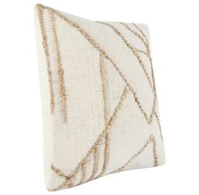 Comporta Sintra Ivory and Natural Square Accent Pillow Set of 2