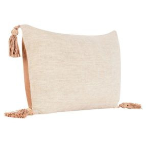 Boardwalk Sherry Solid Natural and Hazel Rectangular Accent Pillow Set of 2