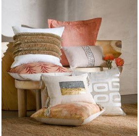 Radiant Oasis Lira Natural and Silver Rectangular Accent Pillow Set of 2