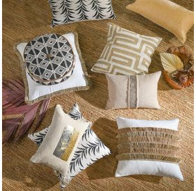 Radiant Oasis Alula Black and White Square Accent Pillow Set of 2