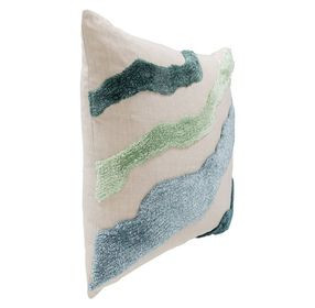 Equilibrium Inertia Blue and Cream Square Accent Pillow Set of 2