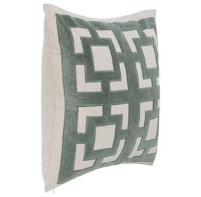 Tranquil Coasts Vita Blue and Cream Square Accent Pillow Set of 2