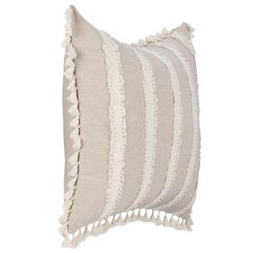 Tranquil Coasts Edisto Natural and Ivory Square Accent Pillow Set of 2