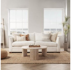 Tranquil Coasts Rockport Ivory and Brown Square Accent Pillow Set of 2