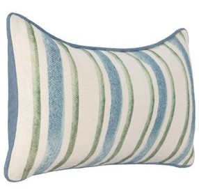Tranquil Coasts Harbor Stripe Ivory Rectangular Accent Pillow Set of 2