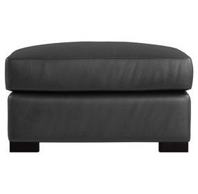 Germain Charcoal Leather Upholstered Rectangular Ottoman