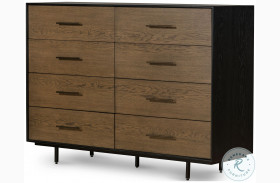 August Warm Oak 8 Drawer Dresser