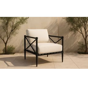 Willow Cream Performance Fabric Upholstered Outdoor Accent Chair