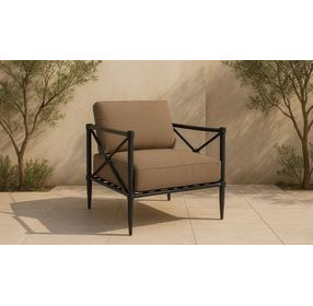 Willow Light Brown Performance Fabric Upholstered Outdoor Accent Chair