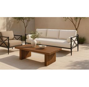 Willow Cream Performance Fabric Outdoor 80" Sofa