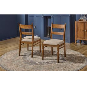 Azalea Oatmeal Performance Fabric Upholstered Dining Chair Set of 2